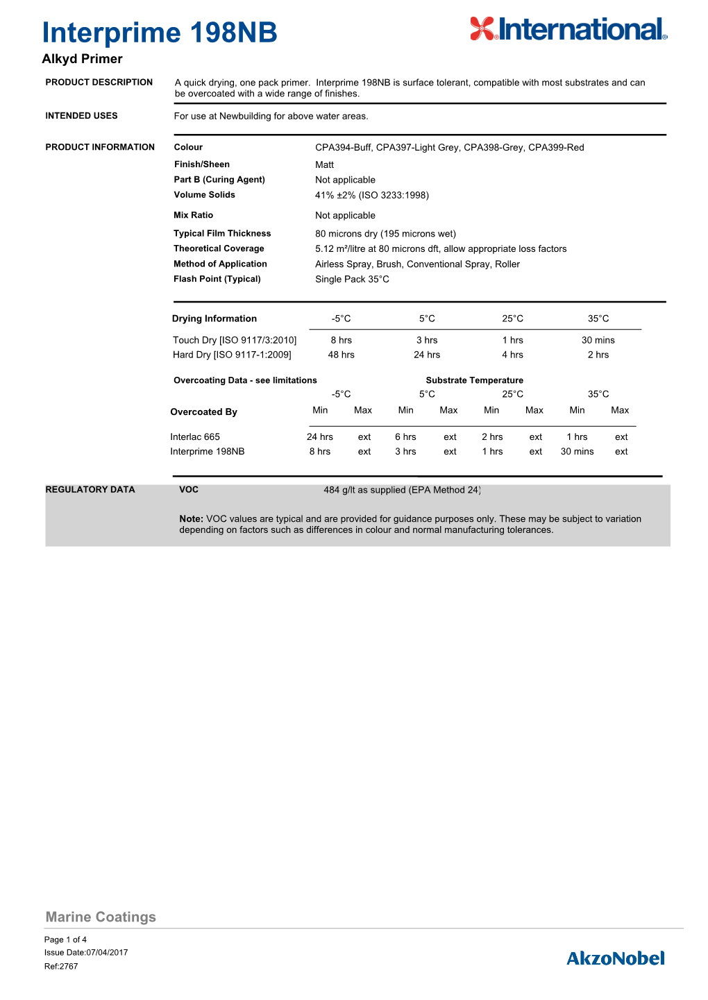 Interprime 198NB Alkyd Primer