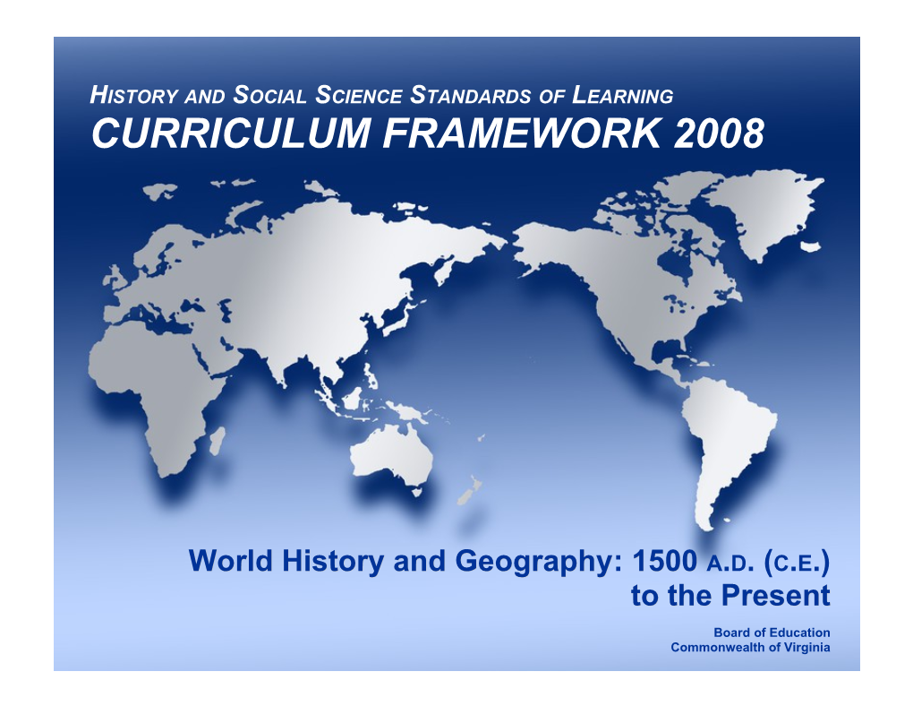 History Curriculum Framework 2008