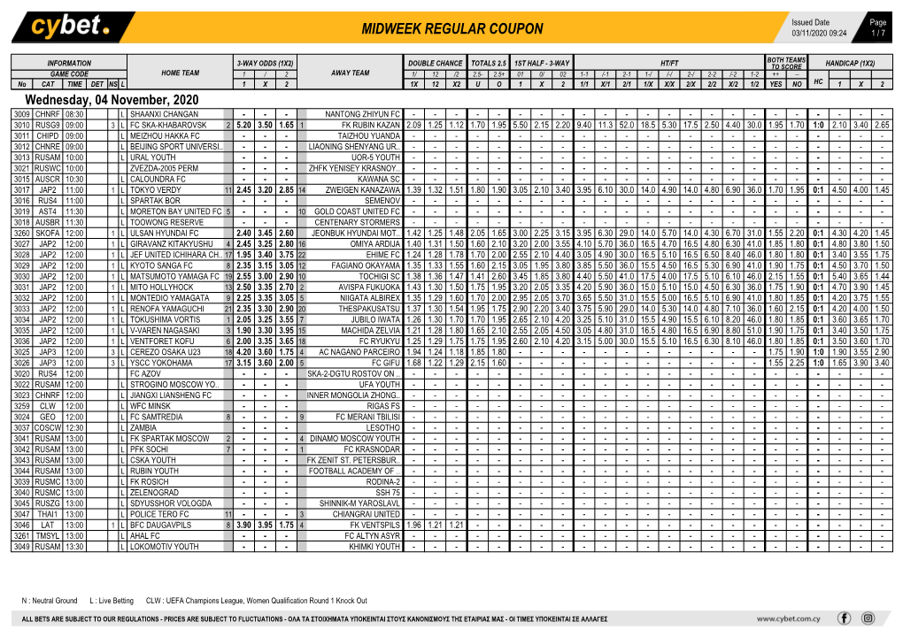 Midweek Regular Coupon 03/11/2020 09:24 1 / 7