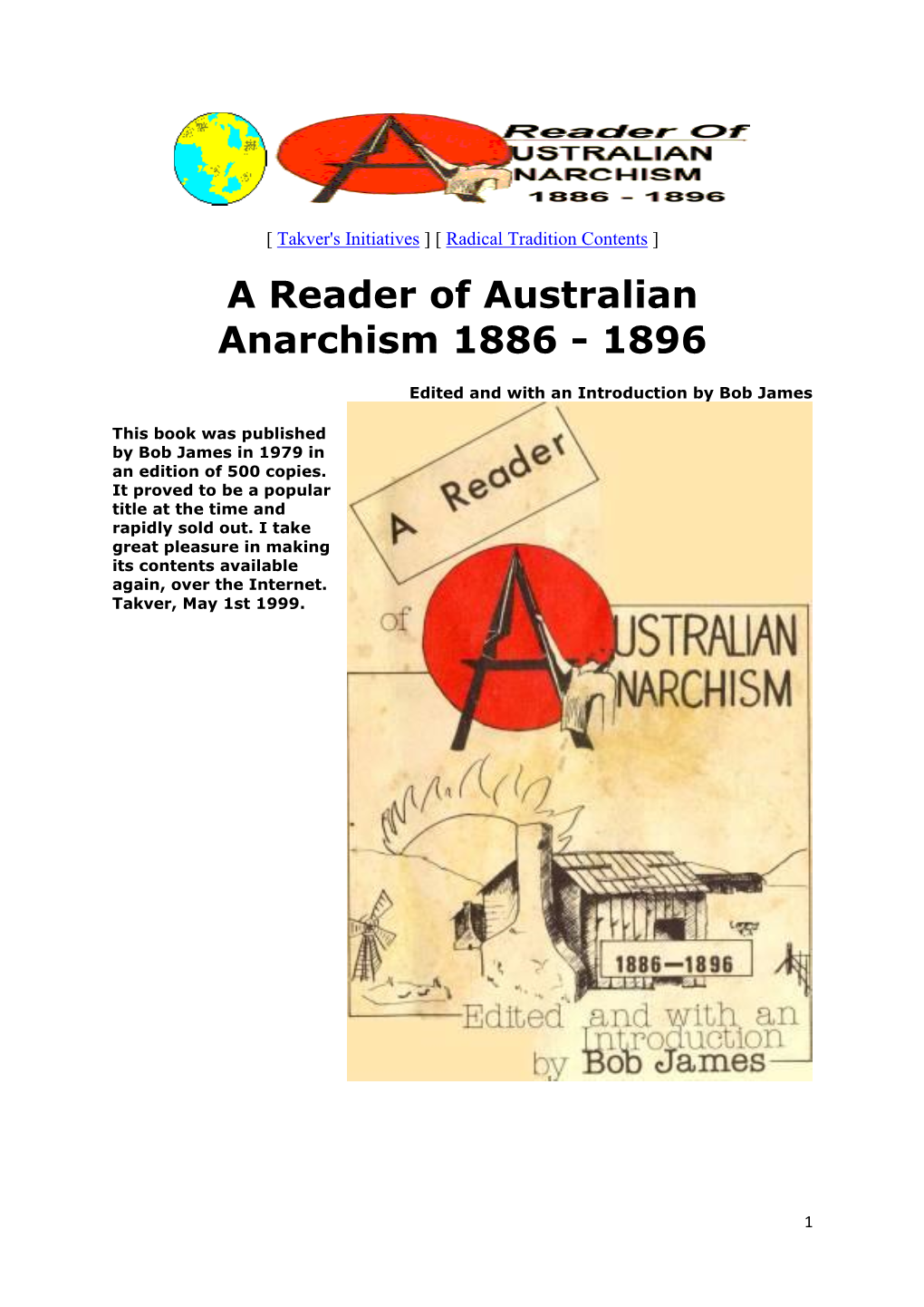 Bob James – a Reader of Australian Anarchism 1886-1896