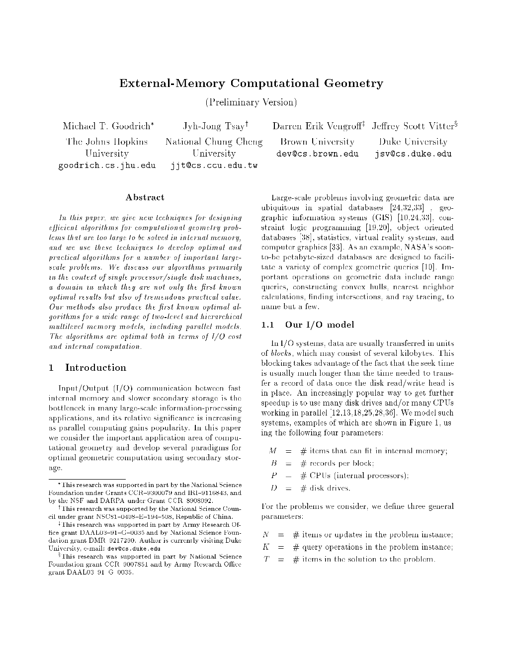 External-Memory Computational Geometry