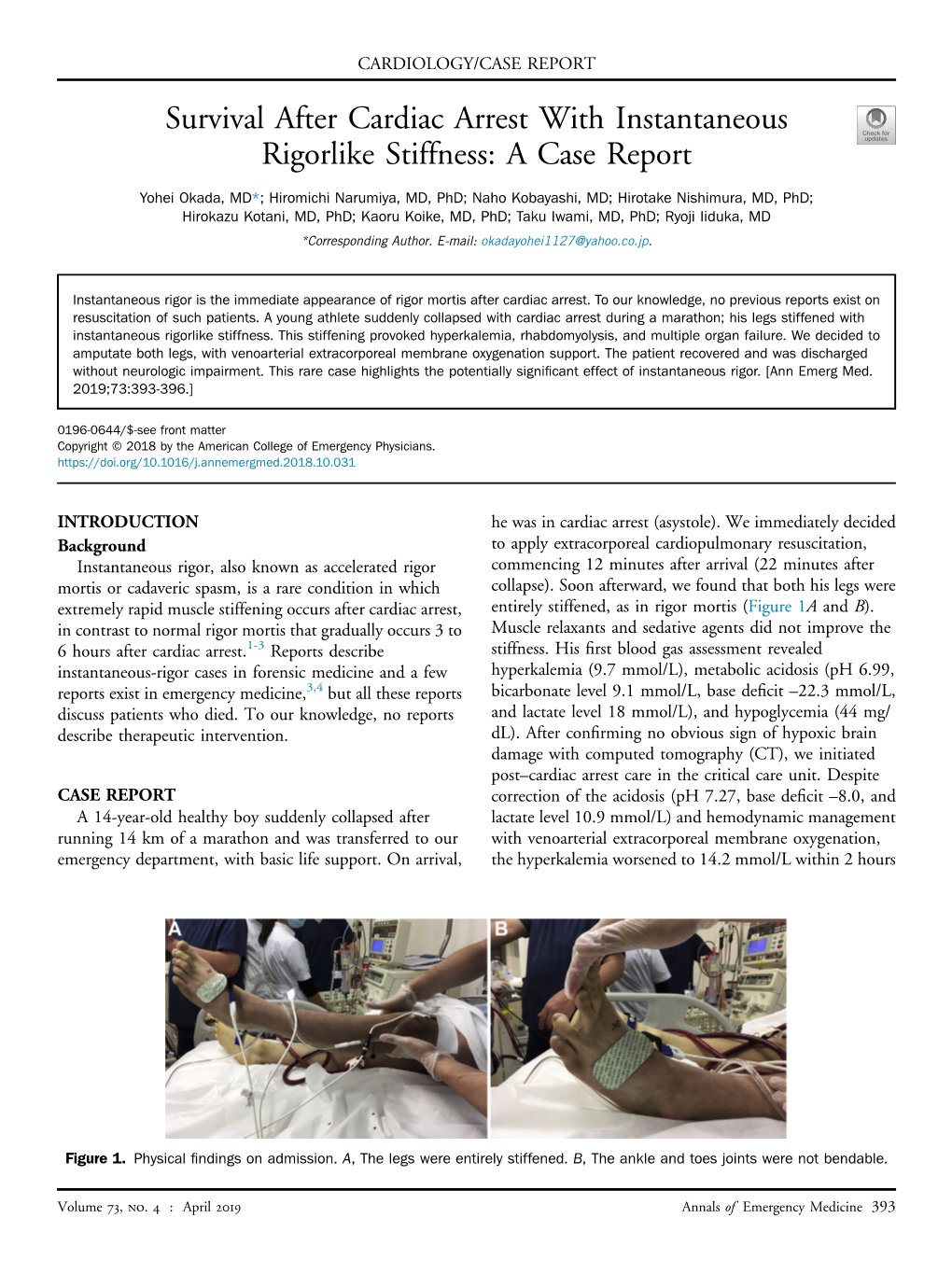 Survival After Cardiac Arrest with Instantaneous Rigorlike Stiffness: a Case Report