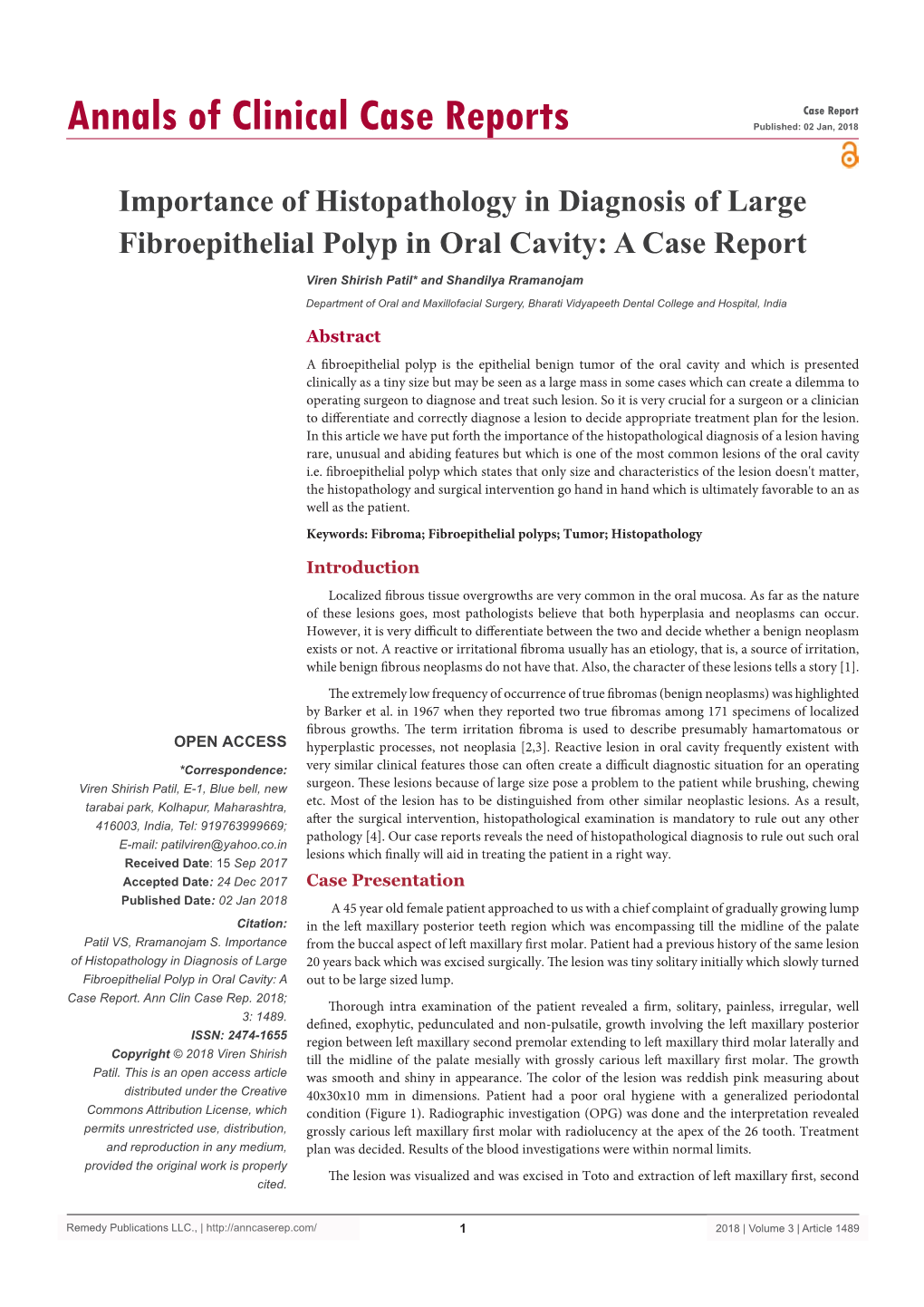 Importance of Histopathology in Diagnosis of Large Fibroepithelial Polyp in Oral Cavity: a Case Report