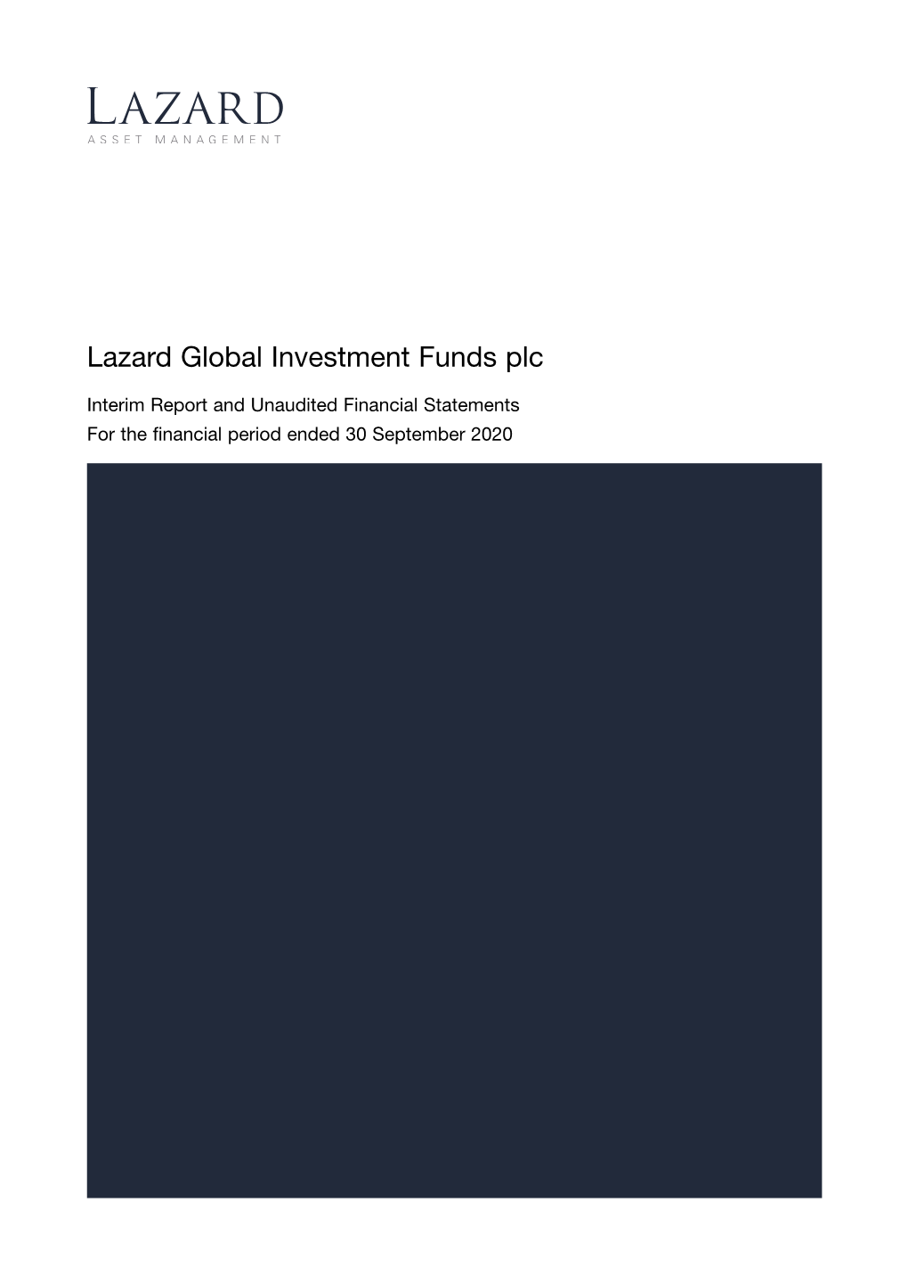 Lazard Global Investment Funds Plc