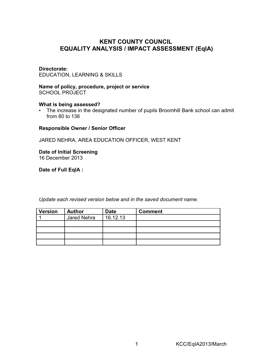 Customer Impact Assessment Report Template s4