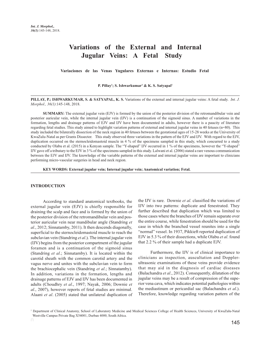 Variations of the External and Internal Jugular Veins: a Fetal Study