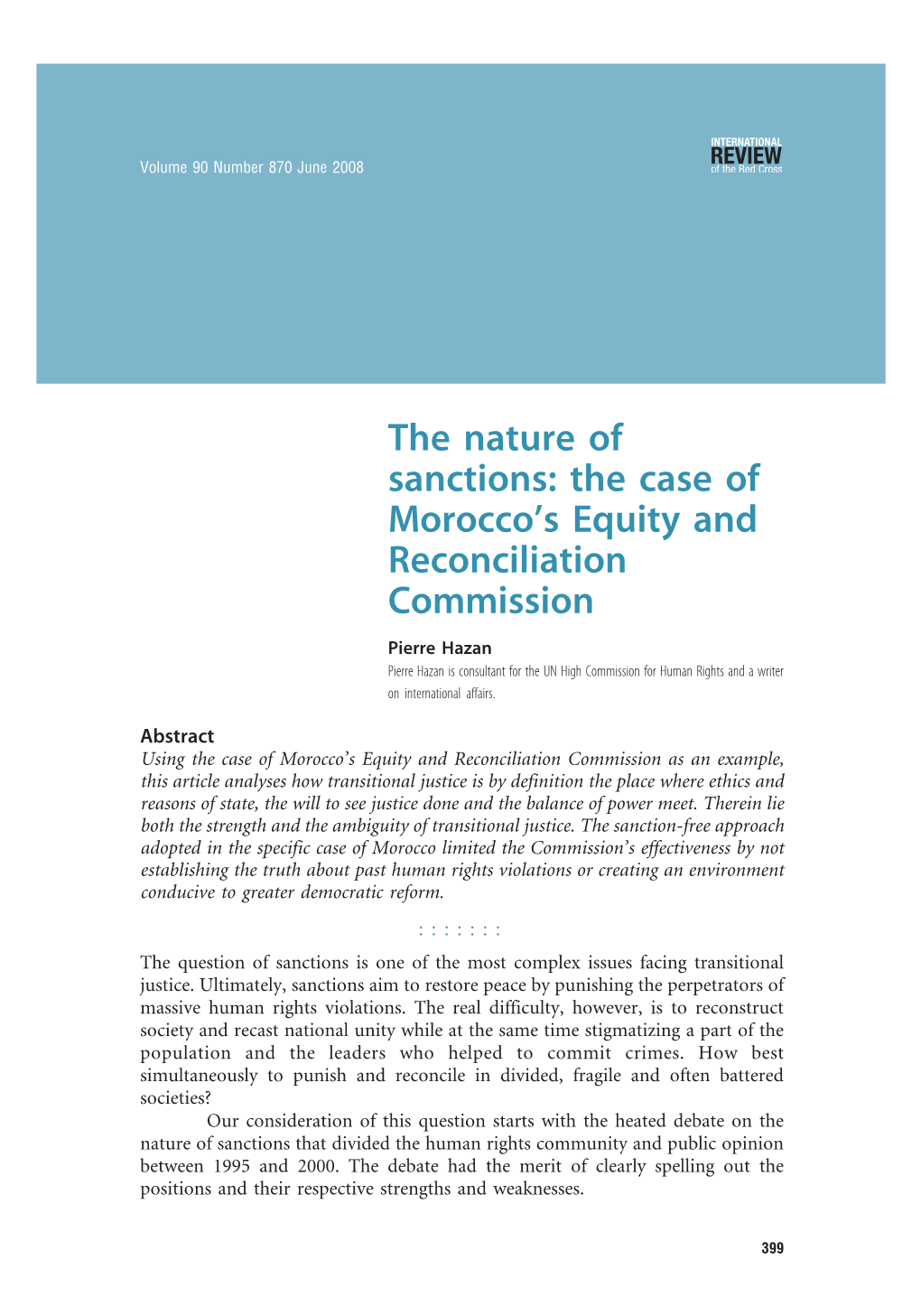 The Case of Morocco's Equity and Reconciliation Commission