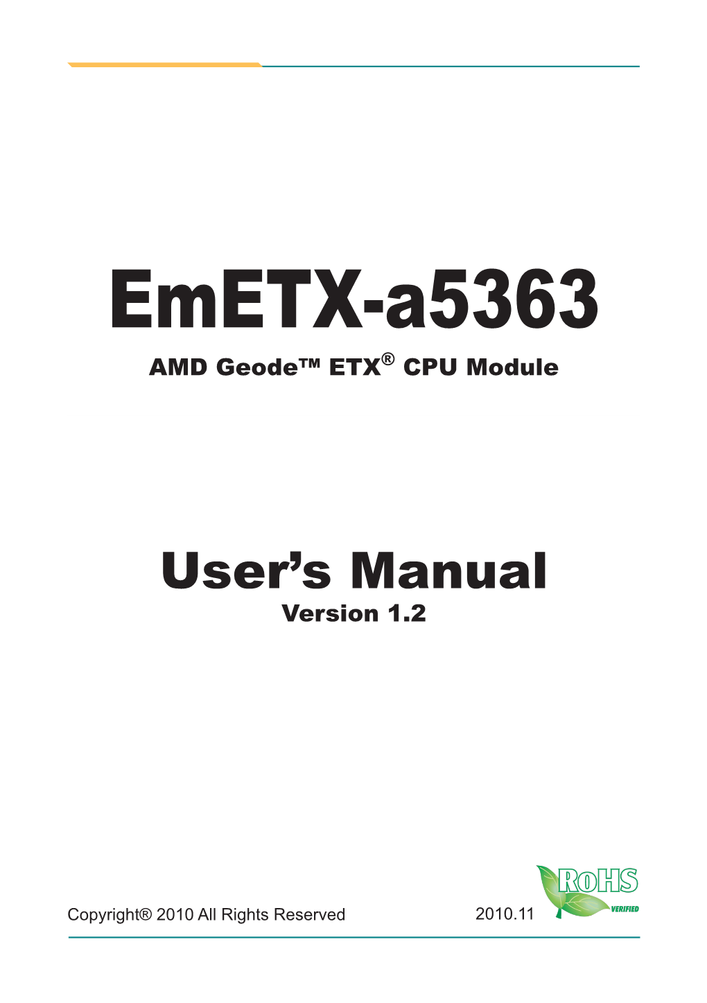 Emetx-A5363 AMD Geode™ ETX® CPU Module