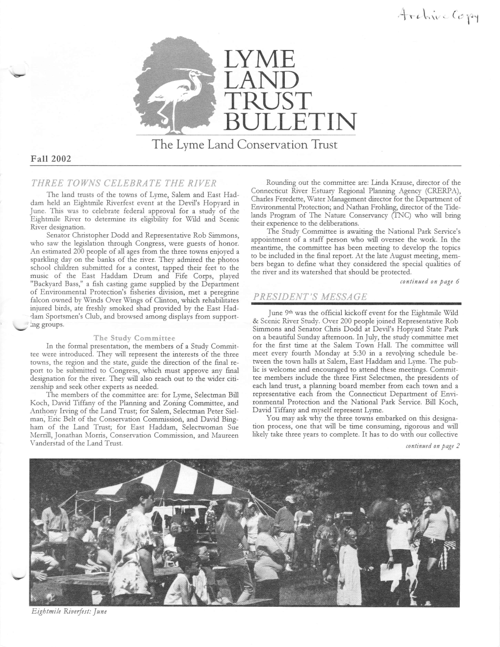 BULLETIN the Lyme Land Conservation Tiust F A,Ll 2002