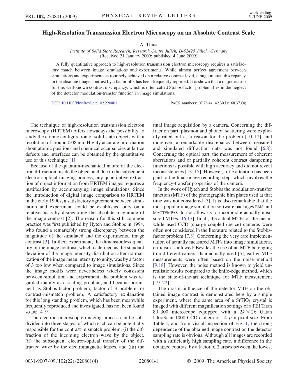 High-Resolution Transmission Electron Microscopy on an Absolute Contrast Scale