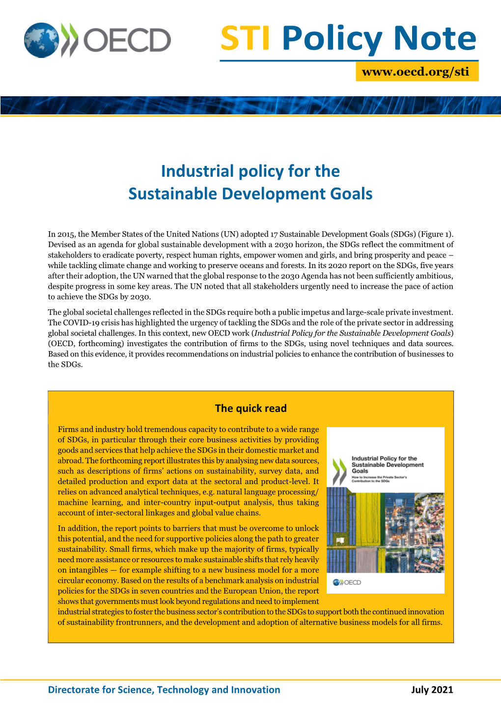 Industrial Policy for the Sustainable Development Goals