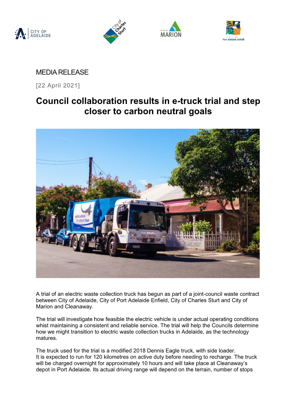 Council Collaboration Results in E-Truck Trial and Step Closer to Carbon Neutral Goals