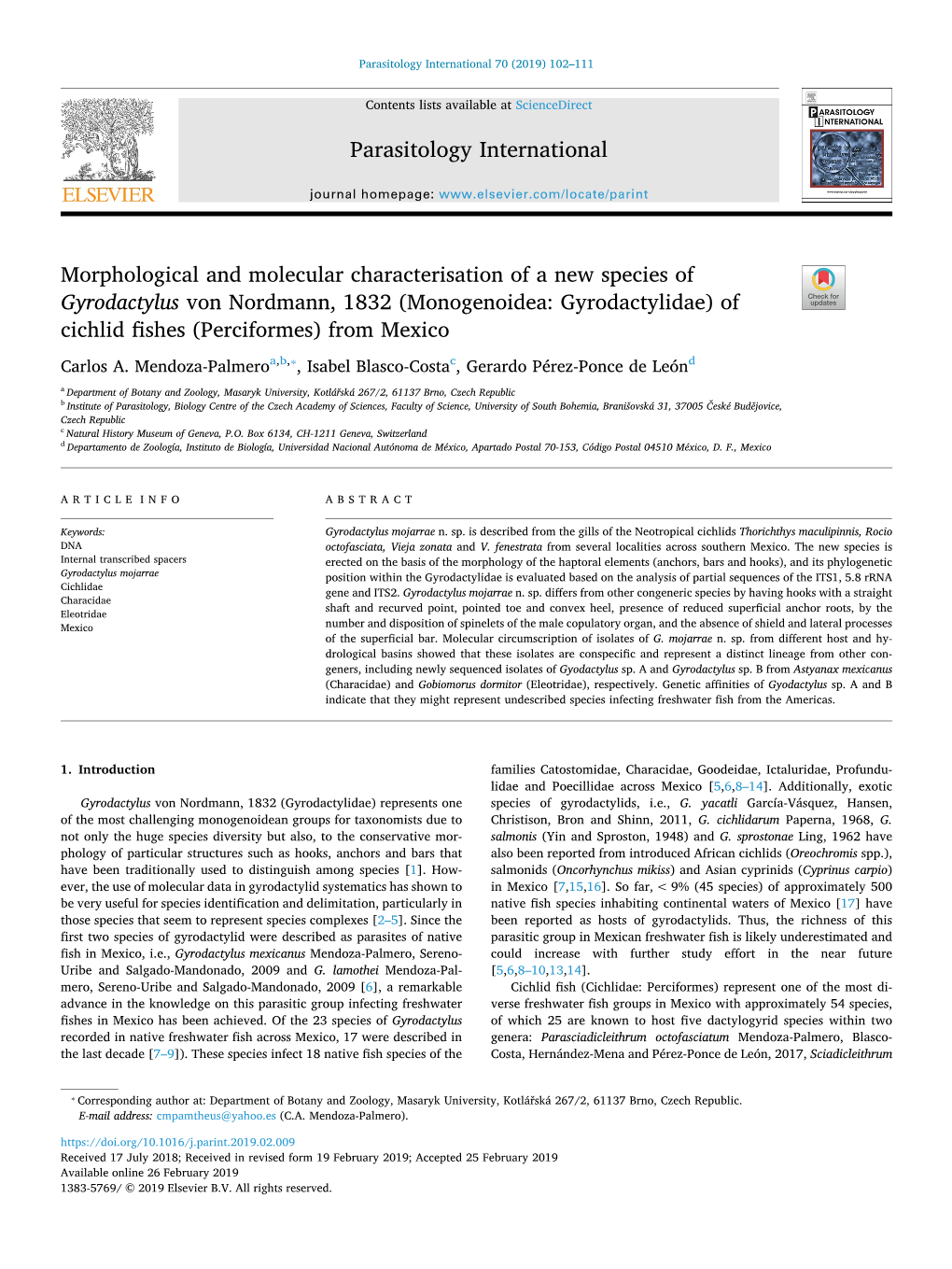 Morphological and Molecular Characterisation of a New Species Of