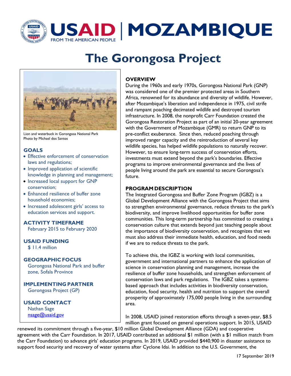The Gorongosa Project