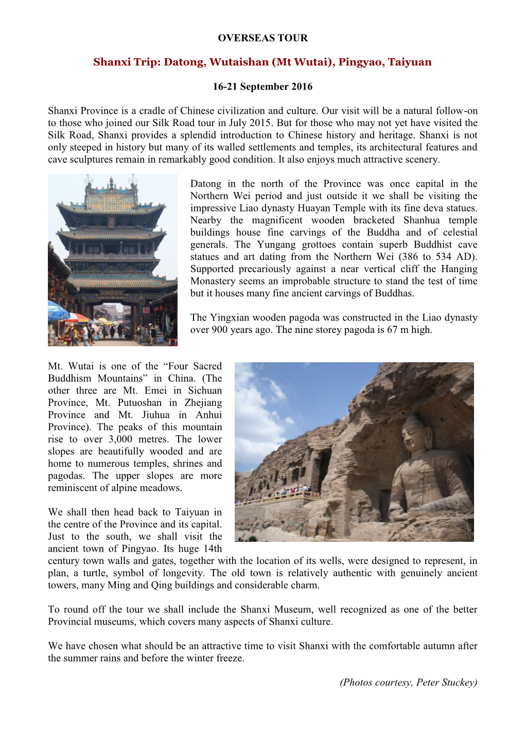 OVERSEAS TOUR Shanxi Trip