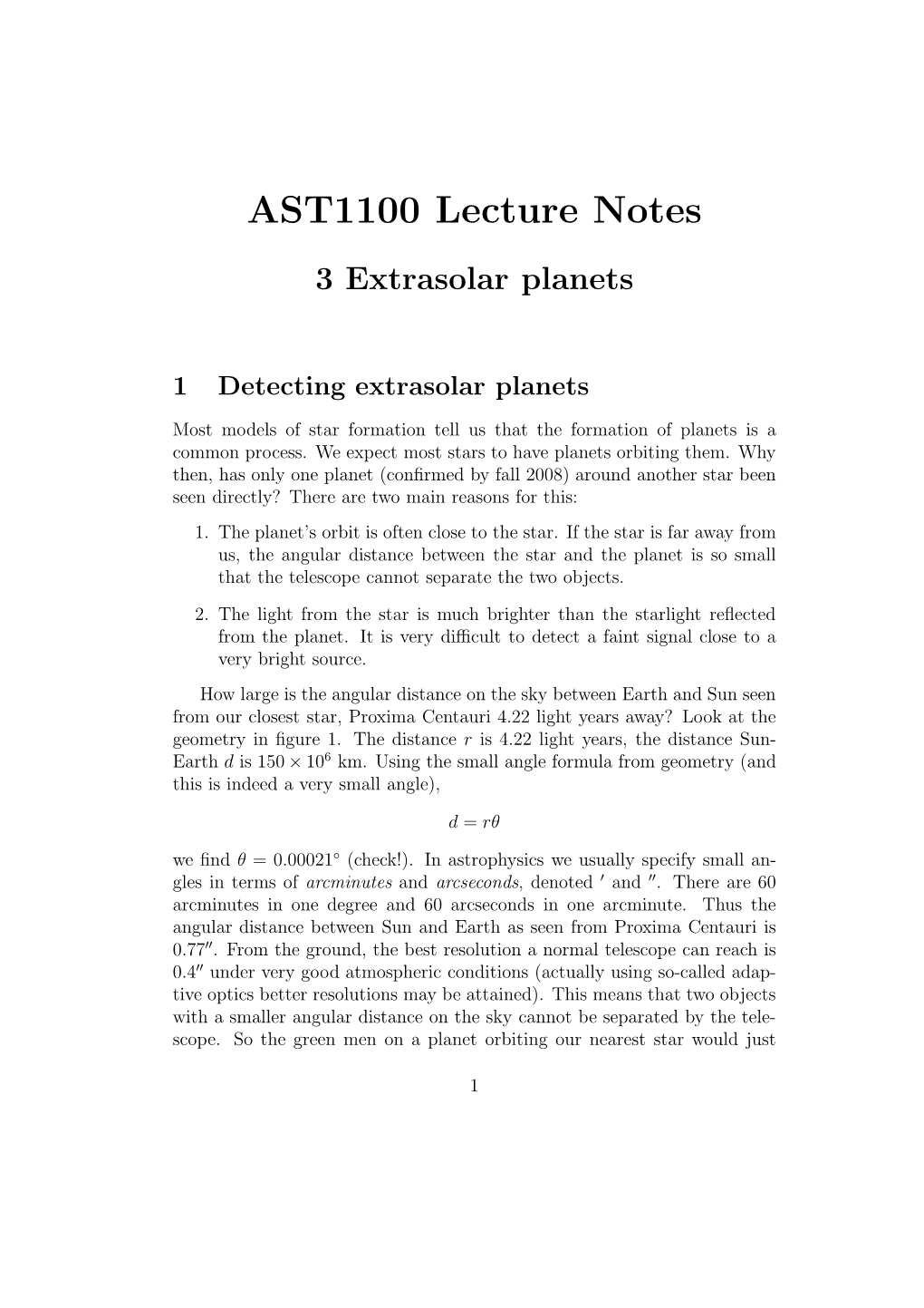 AST1100 Lecture Notes