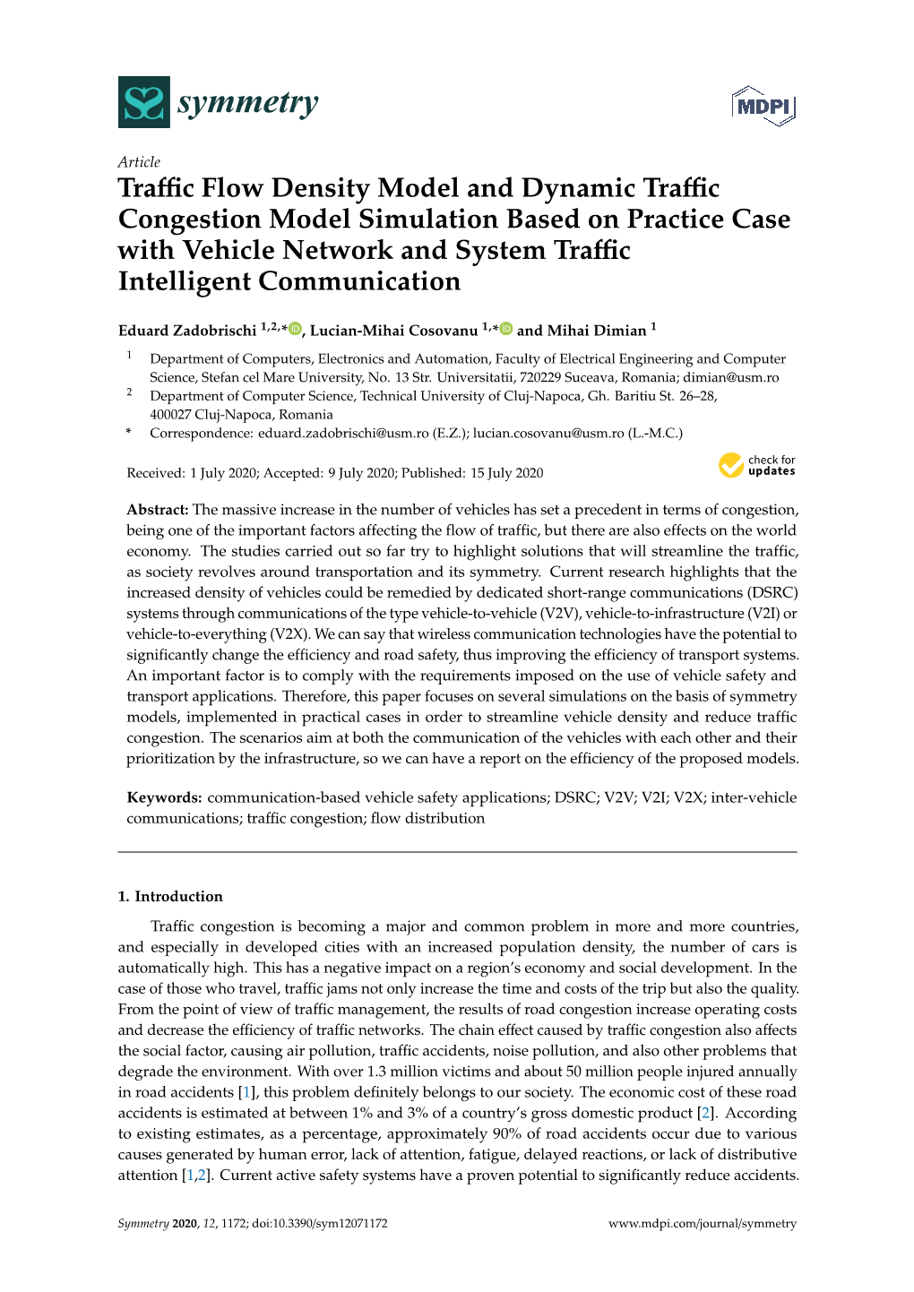 Traffic Flow Density Model and Dynamic Traffic Congestion