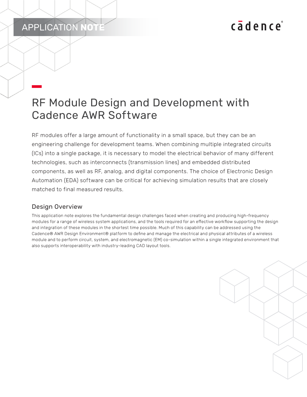RF Module Design and Development with Cadence AWR Software
