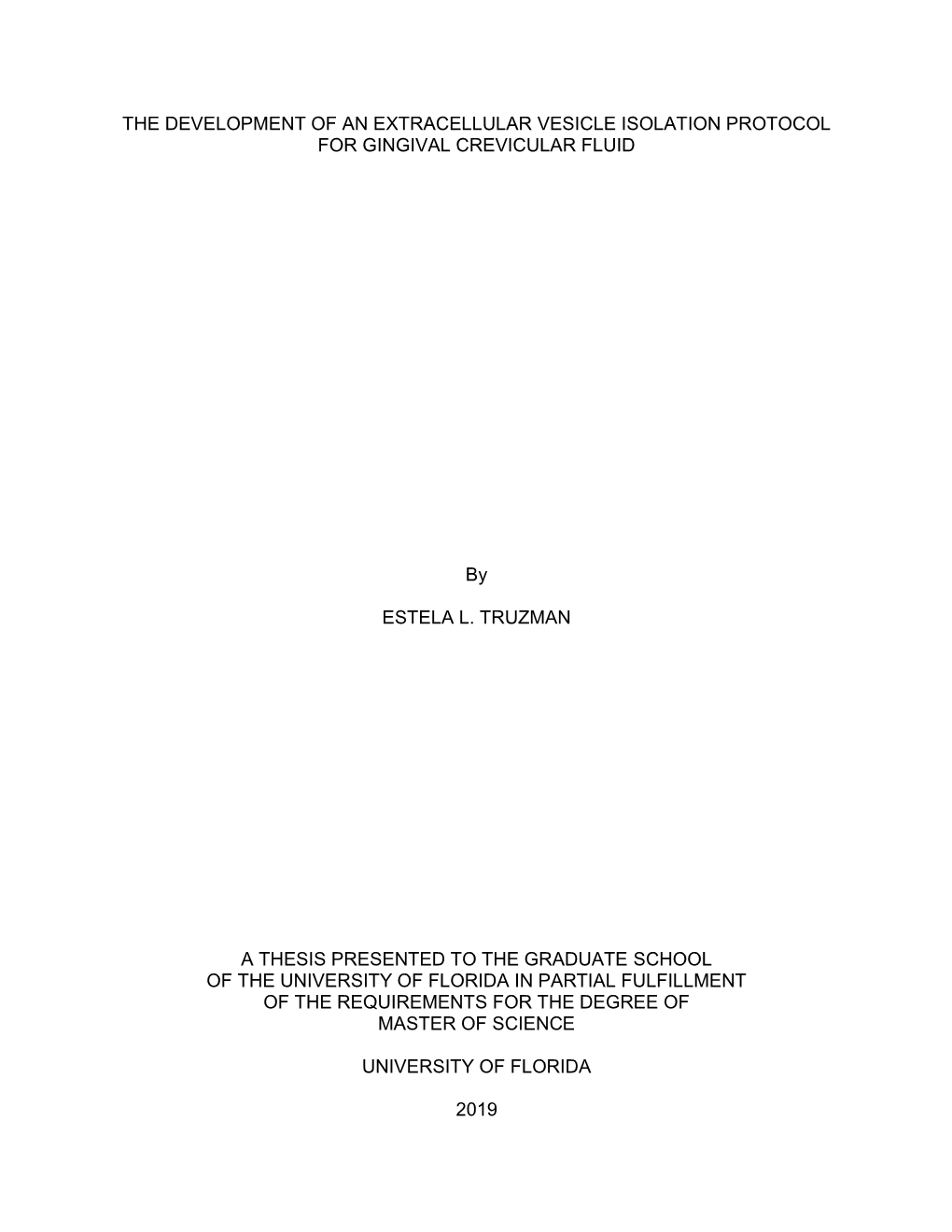 University of Florida Thesis Or Dissertation Formatting