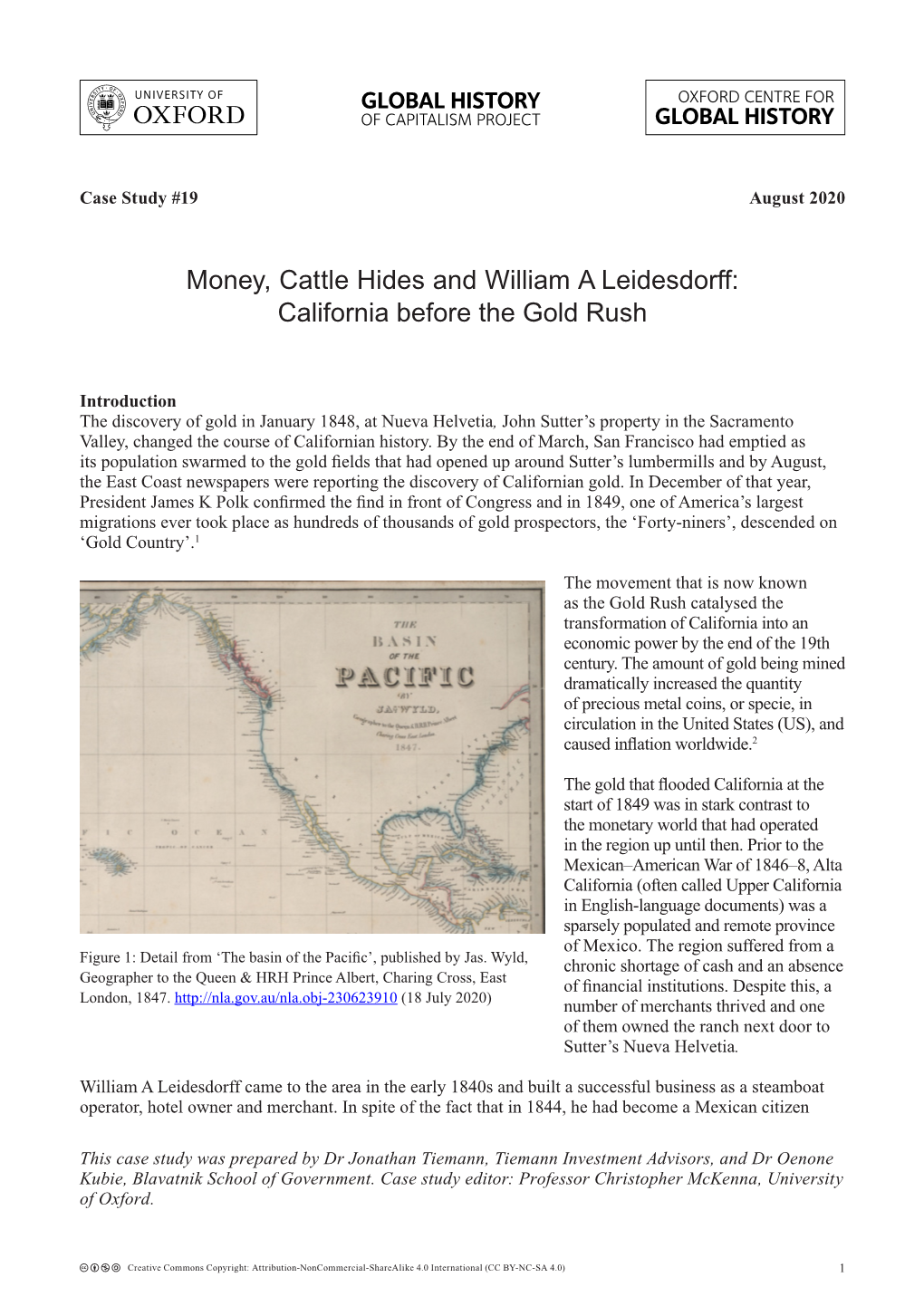 Money, Cattle Hides and William a Leidesdorff: California Before the Gold Rush