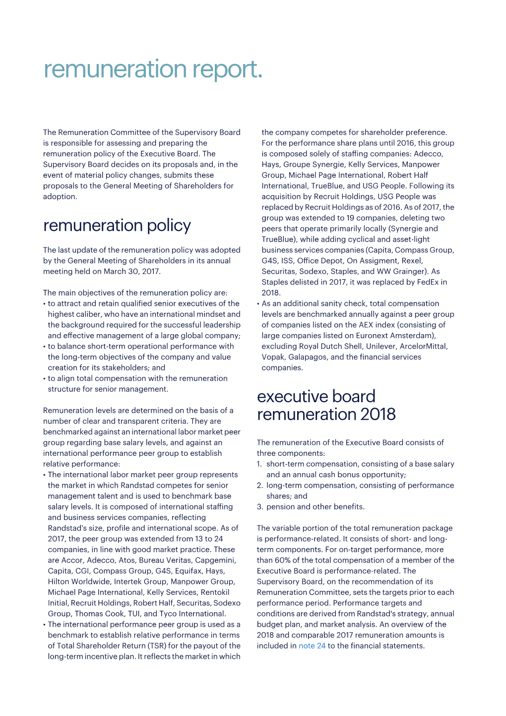 Remuneration Report 2018