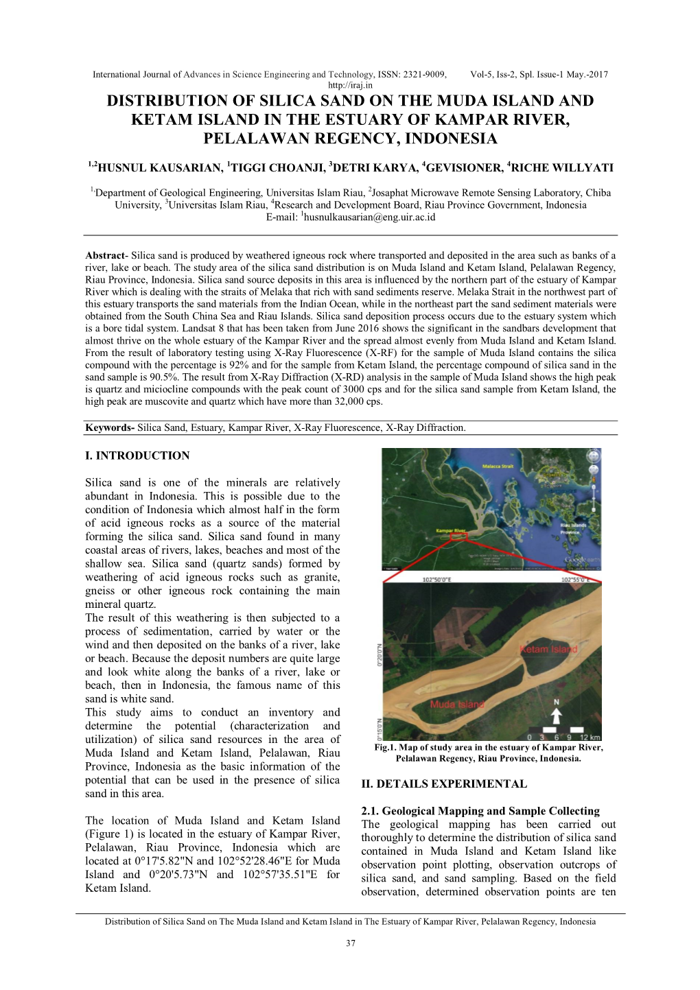 Distribution of Silica Sand on the Muda Island and Ketam Island in the Estuary of Kampar River, Pelalawan Regency, Indonesia