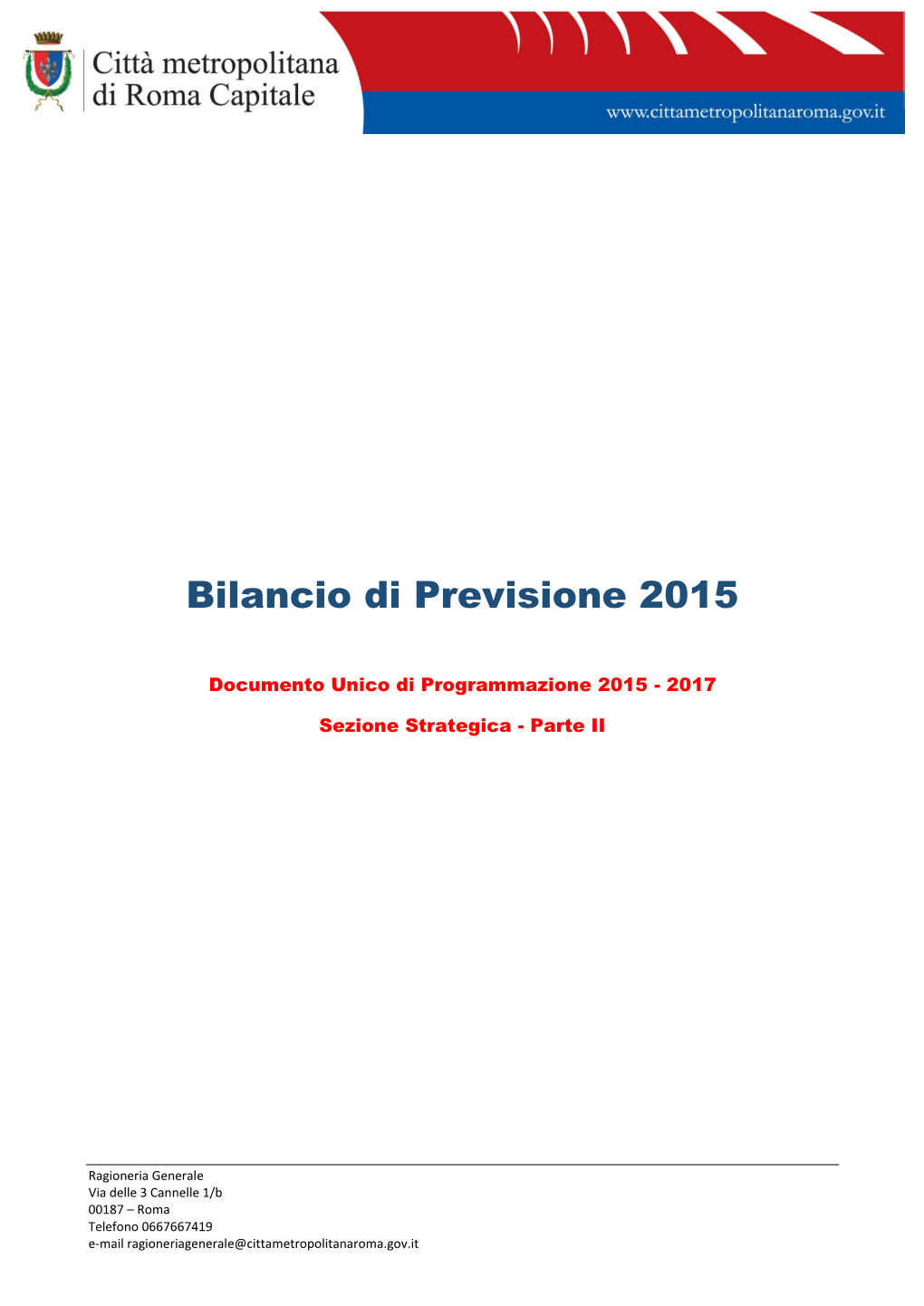 Bilancio Di Previsione 2015