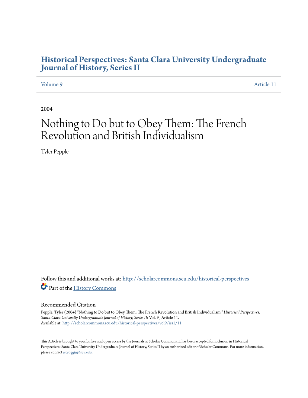 The French Revolution and British Individualism 55 56 Historical Perspectives March 2004