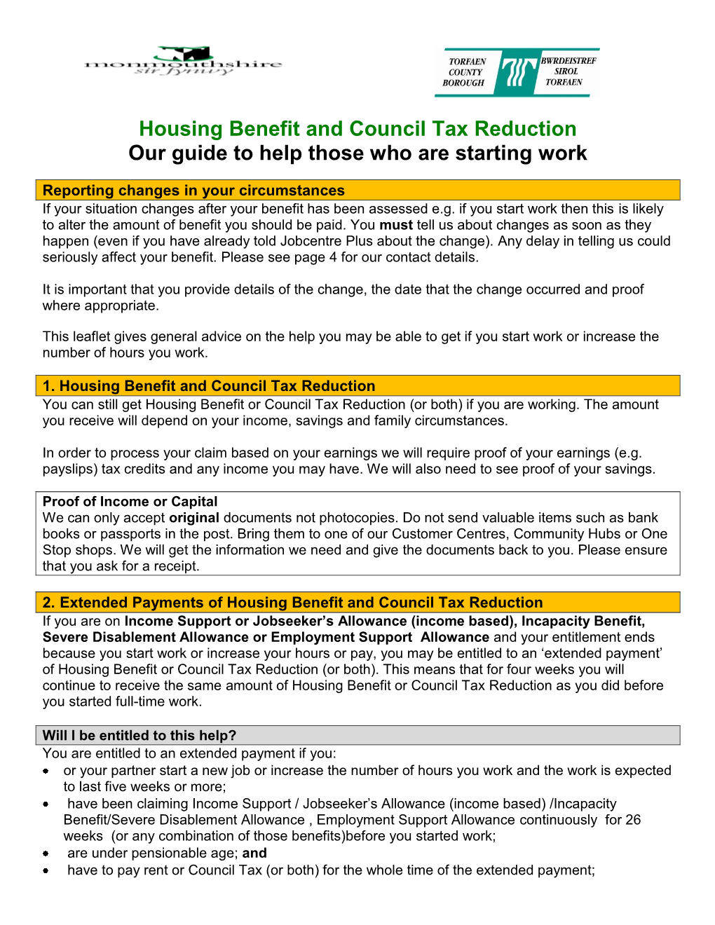 Housing Benefit and Council Tax Reduction Our Guide to Help Those Who Are Starting Work