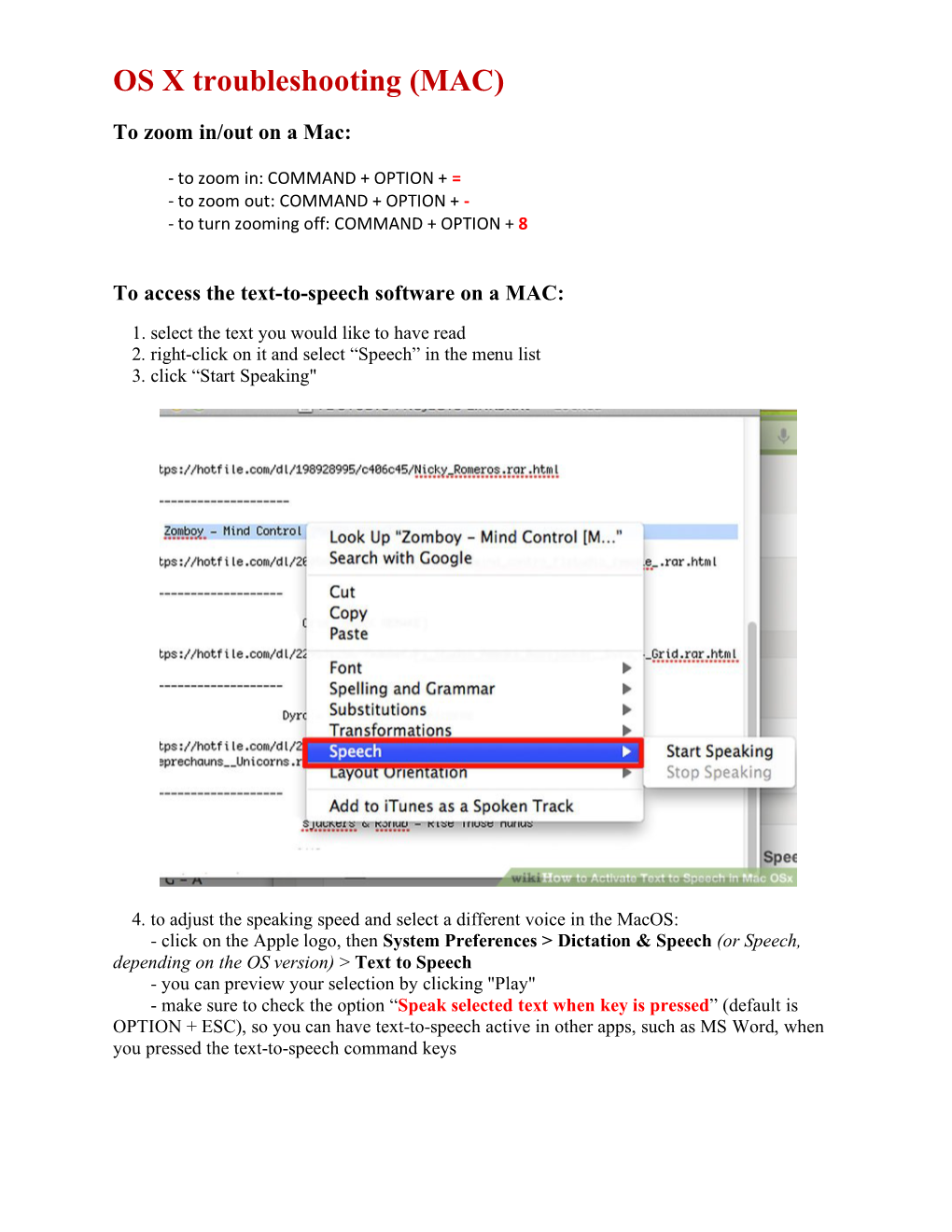 OS X Troubleshooting (MAC)