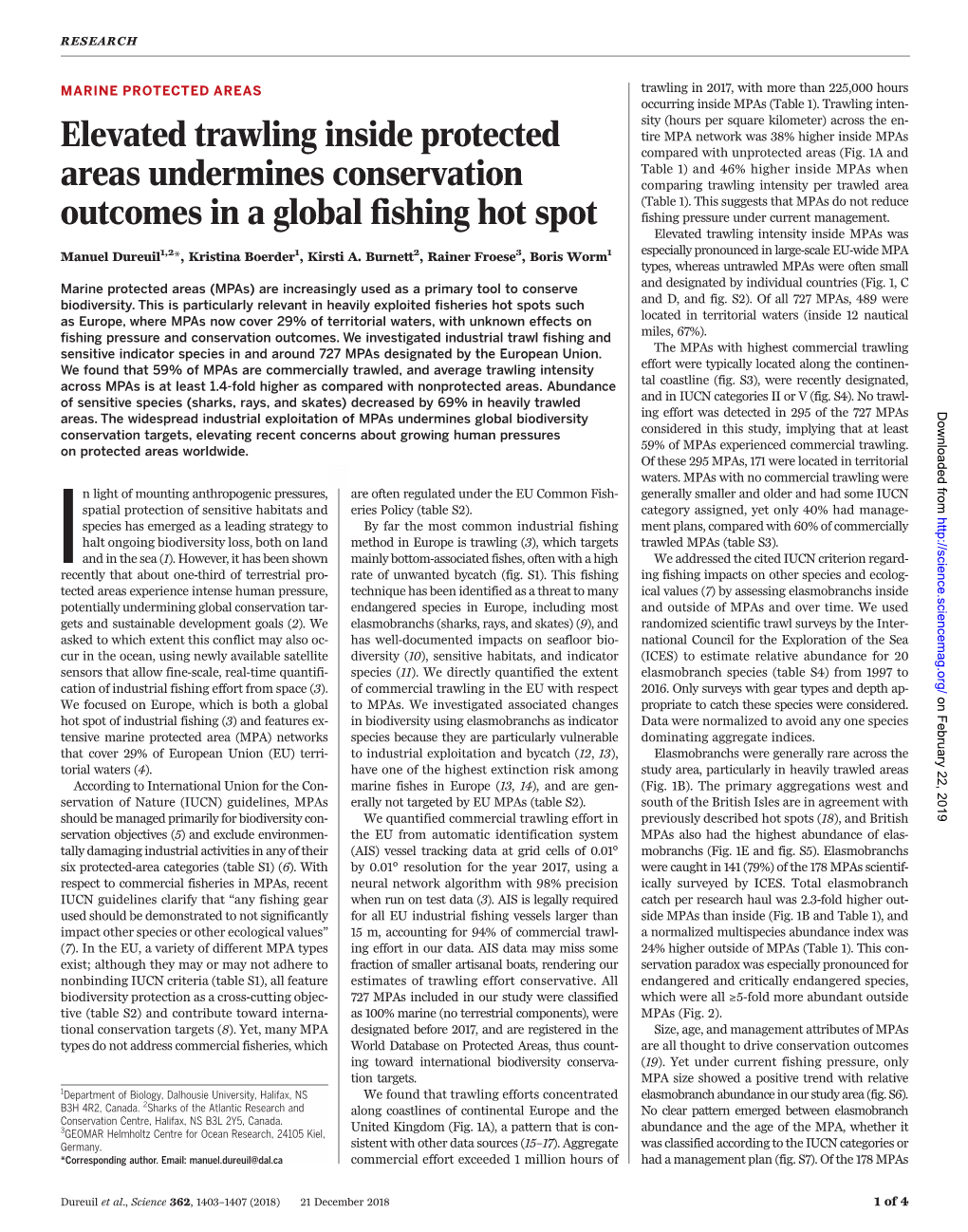 View and Perspectives for the Future” We Are Grateful for Support by the Transatlantic Ocean System 2 May 2018; Accepted 7 November 2018 (EEA, Copenhagen, 2015)