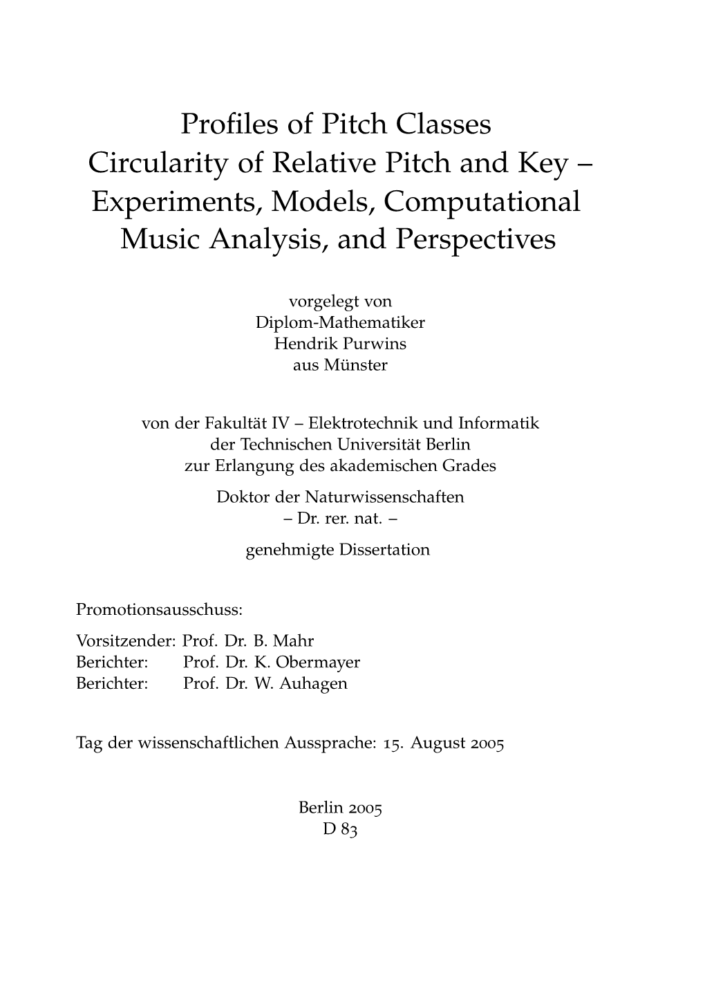 Profiles of Pitch Classes Circularity of Relative Pitch And