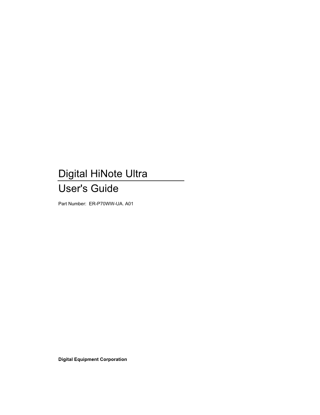 Digital Hinote Ultra User's Guide