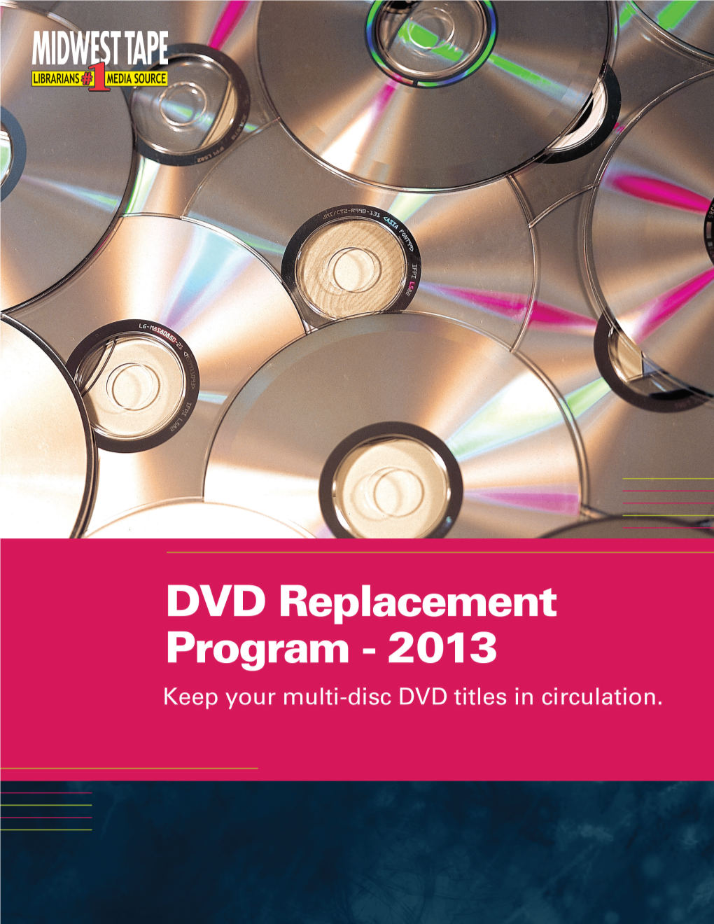 1.800.875.2785 | Info@Midwesttapes.Com DVD Replacement Program Your Patrons Will Thank You