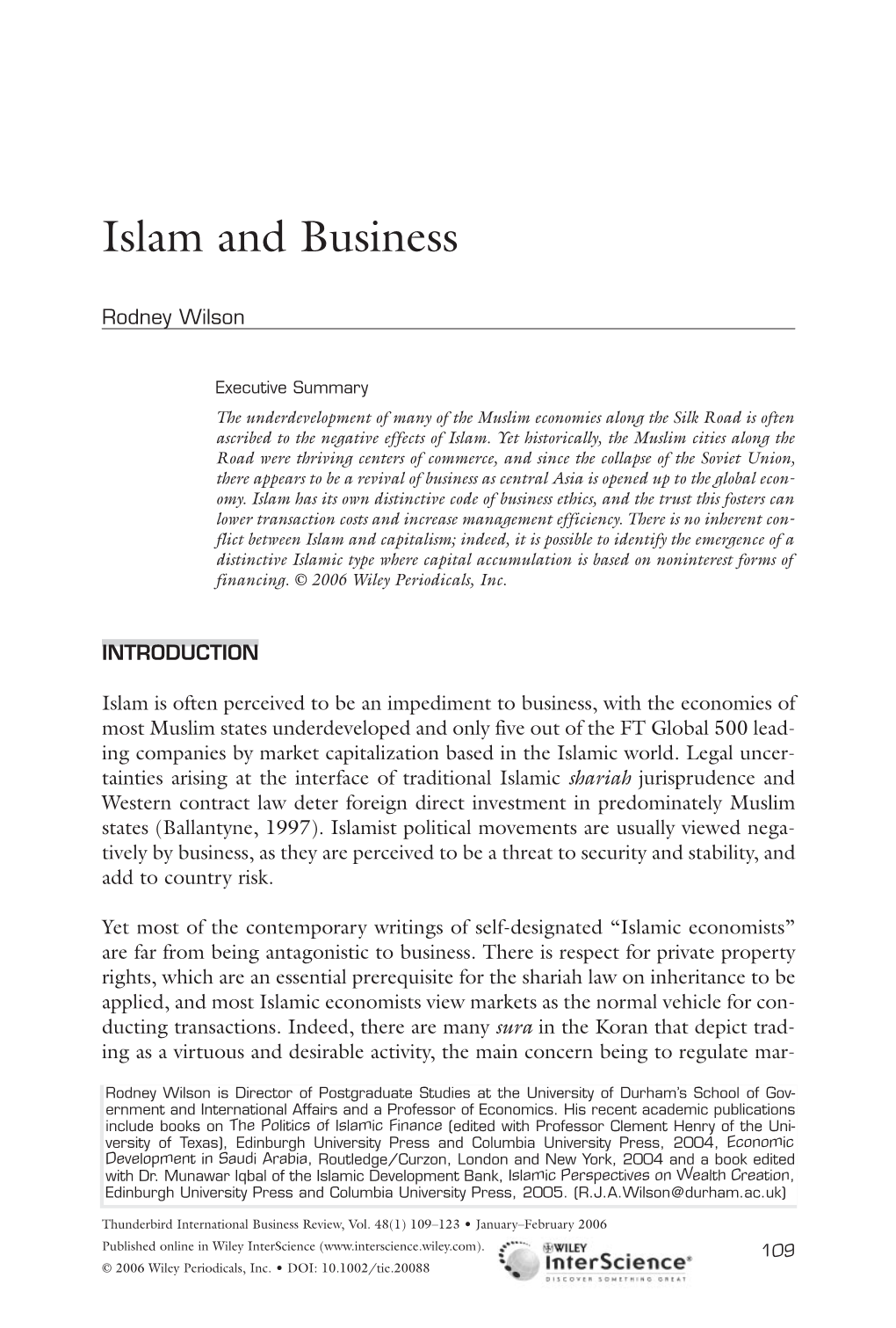 Islam and Business