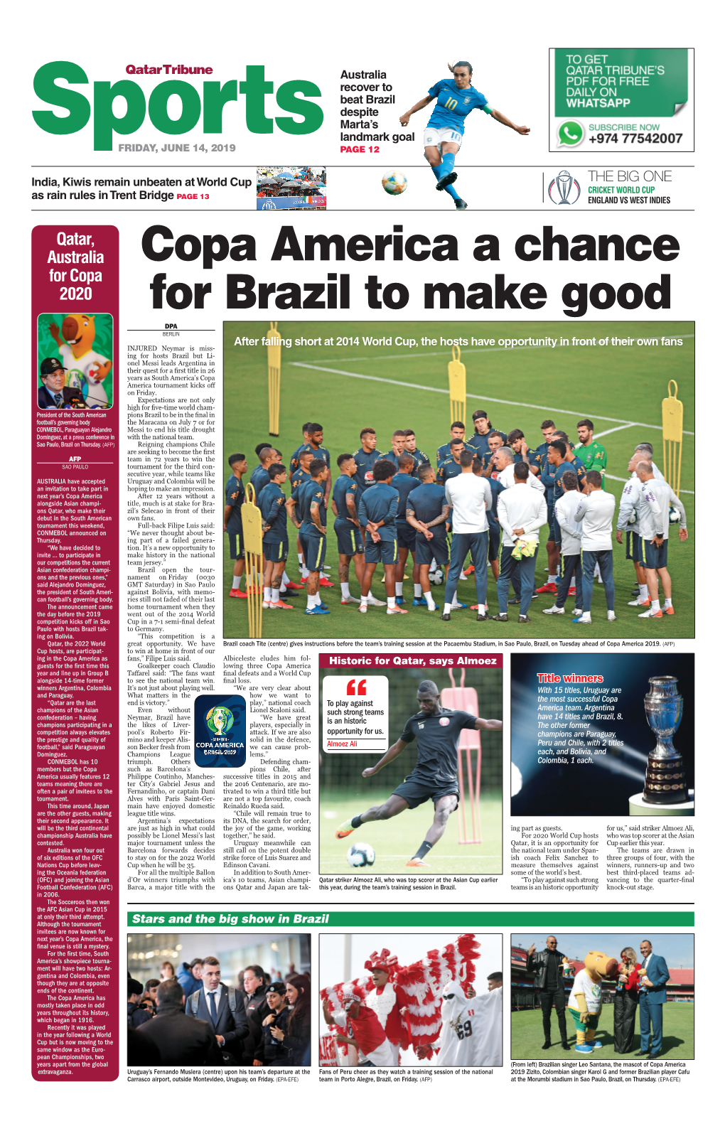 Copa America a Chance for Brazil to Make Good