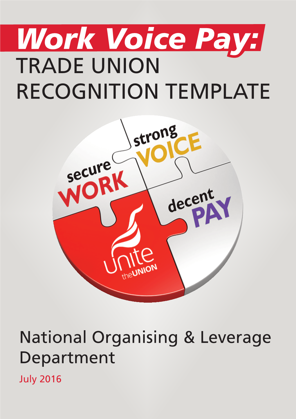 Work Voice Pay: TRADE UNION RECOGNITION TEMPLATE