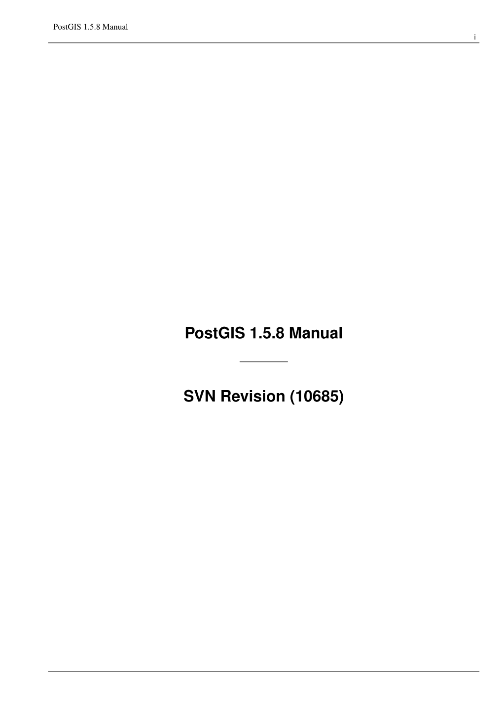 Postgis 1.5.8 Manual I