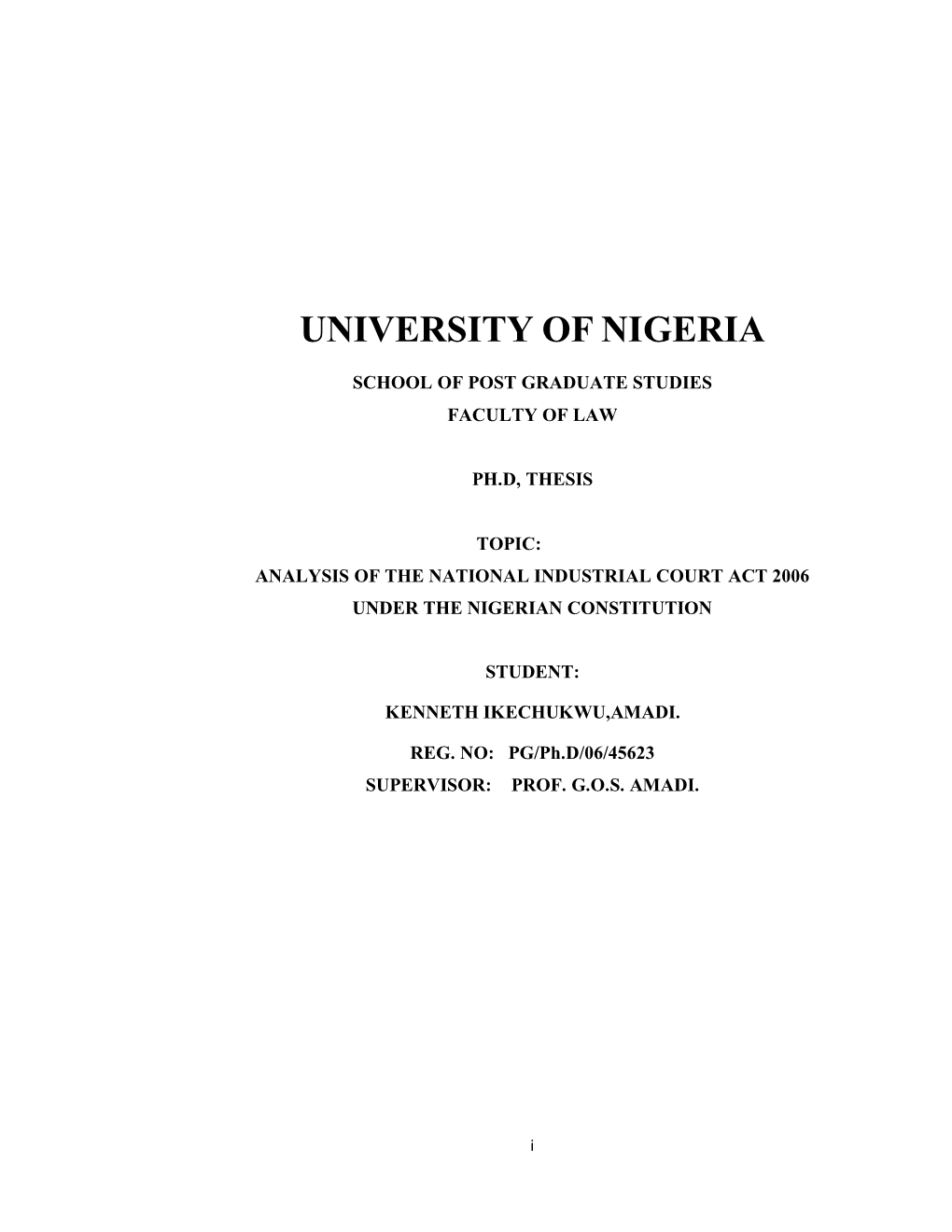 University of Nigeria