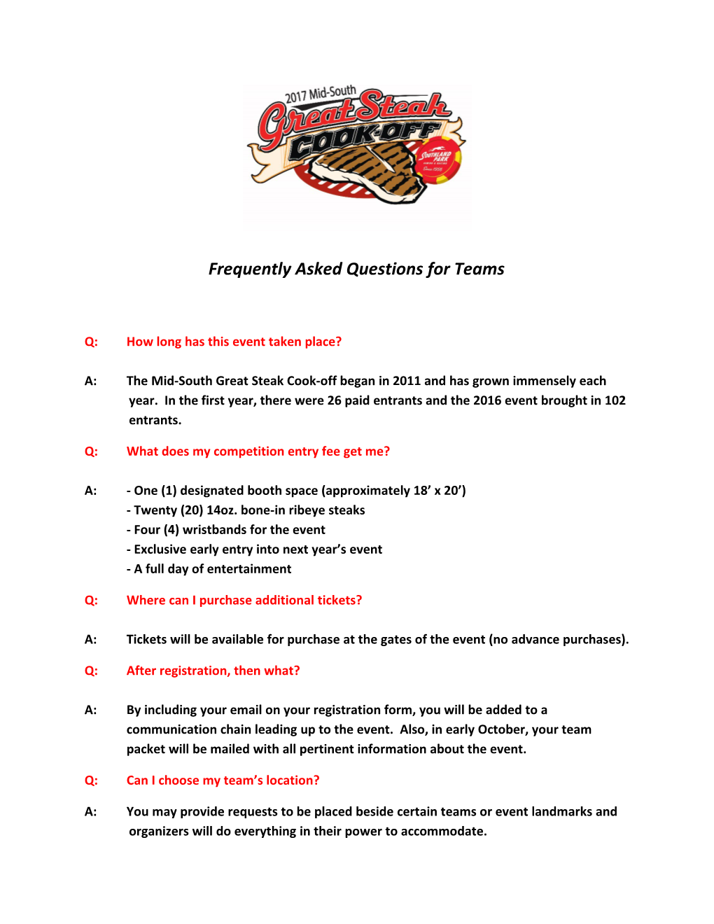 Frequently Asked Questions for Teams