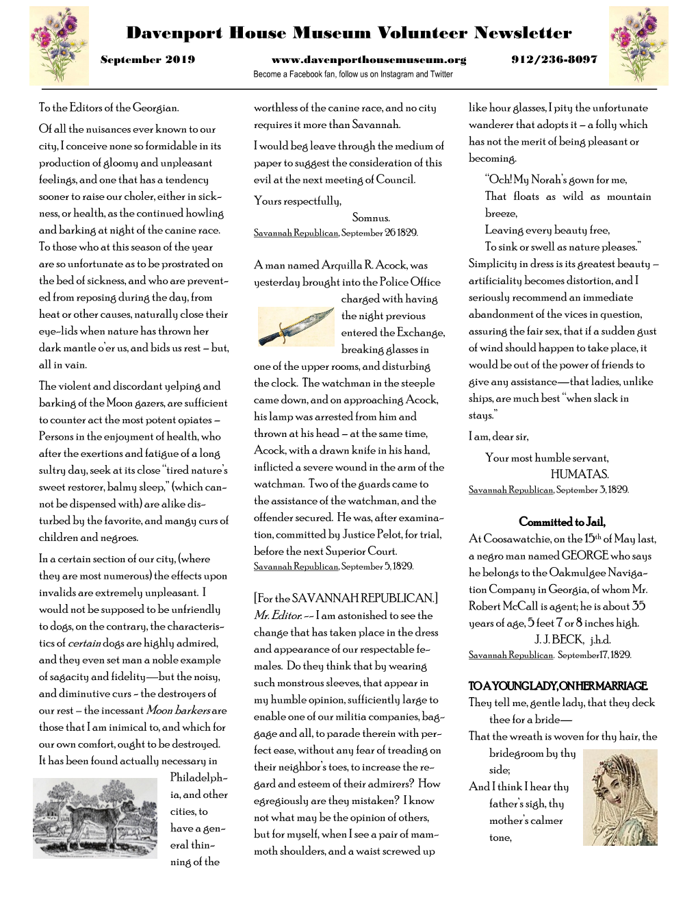 Davenport House Museum Volunteer Newsletter