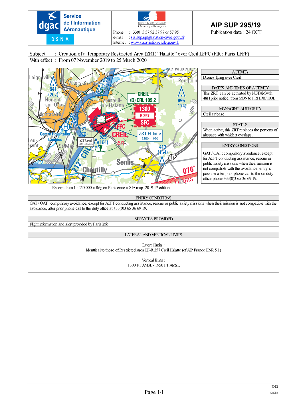 Chantilly Senlis 076˚ 212˚ CRL CREIL