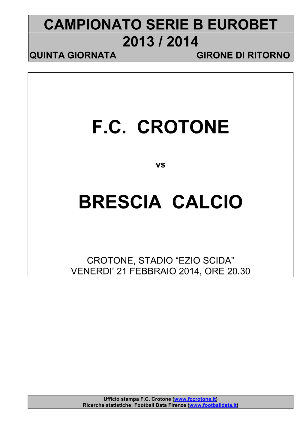 Crotone-Brescia