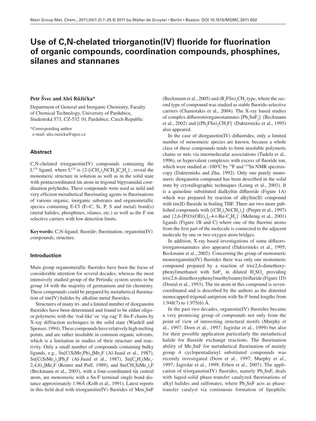 Fluoride for Fluorination of Organic Compounds, Coordination