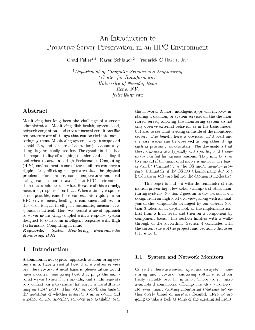 An Introduction to Proactive Server Preservation in an HPC Environment