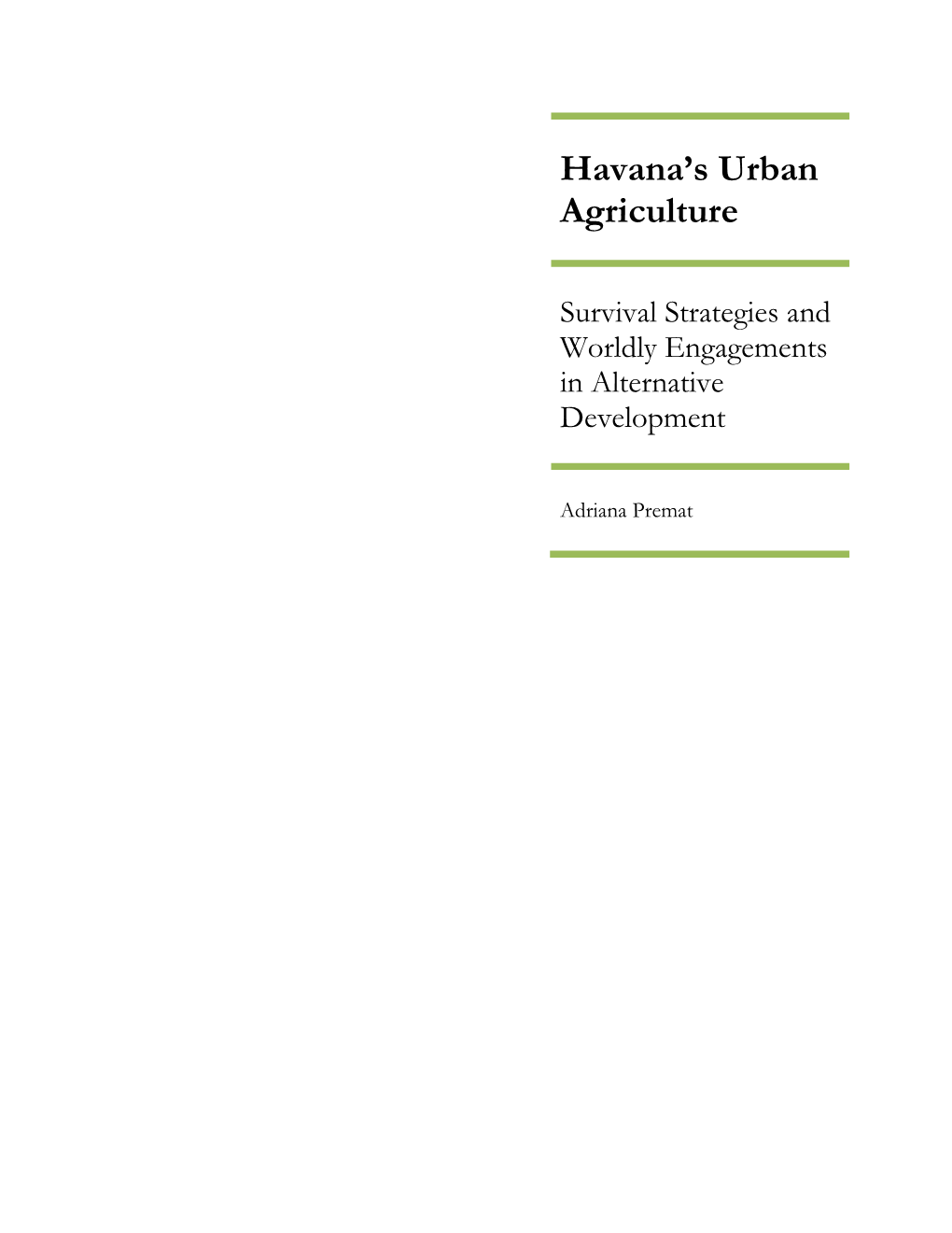 Havana's Urban Agriculture