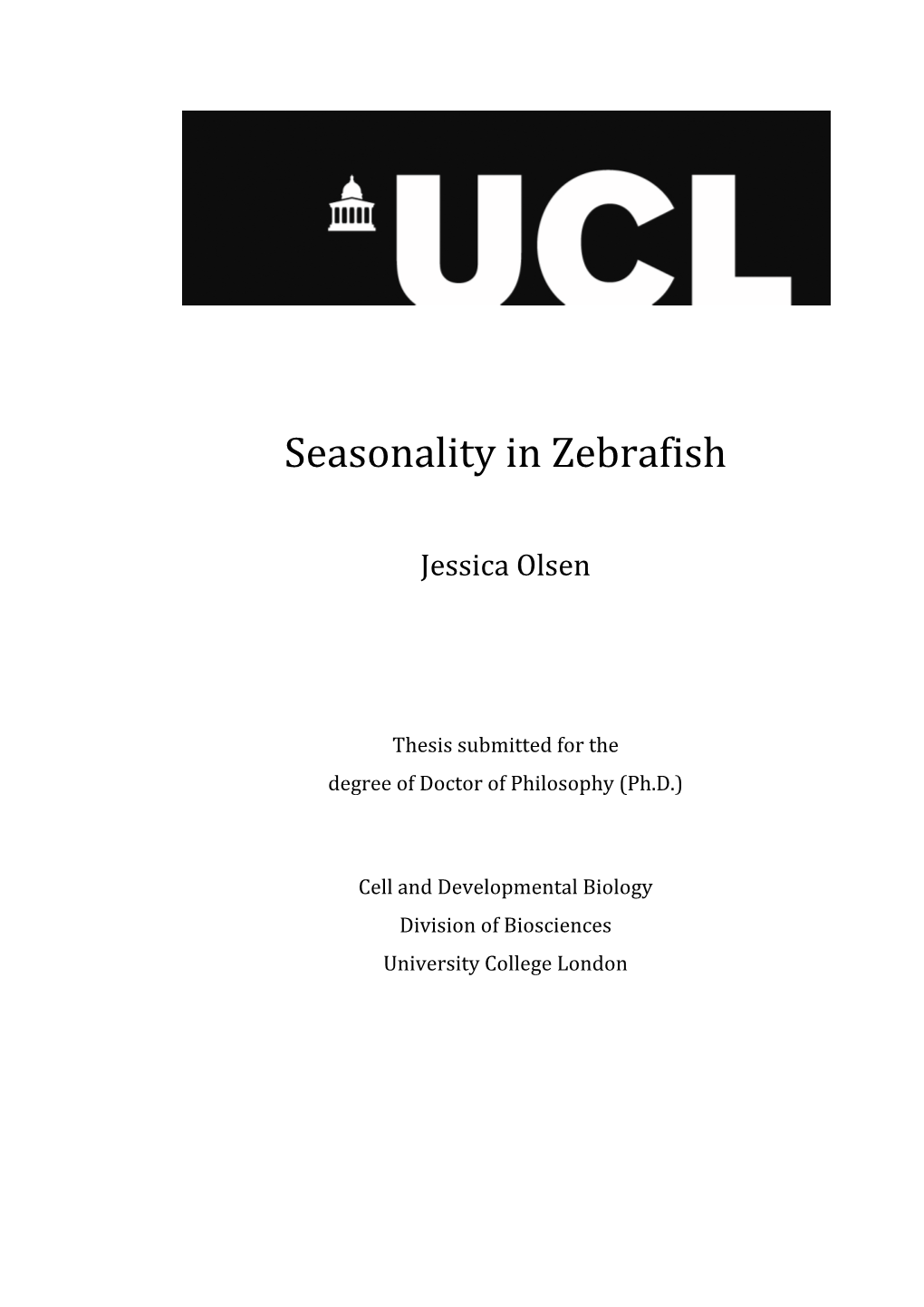 Seasonality in Zebrafish