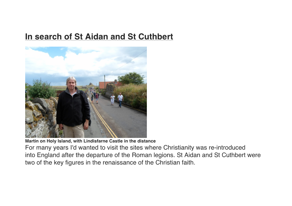 In Search of St Aidan and St Cuthbert