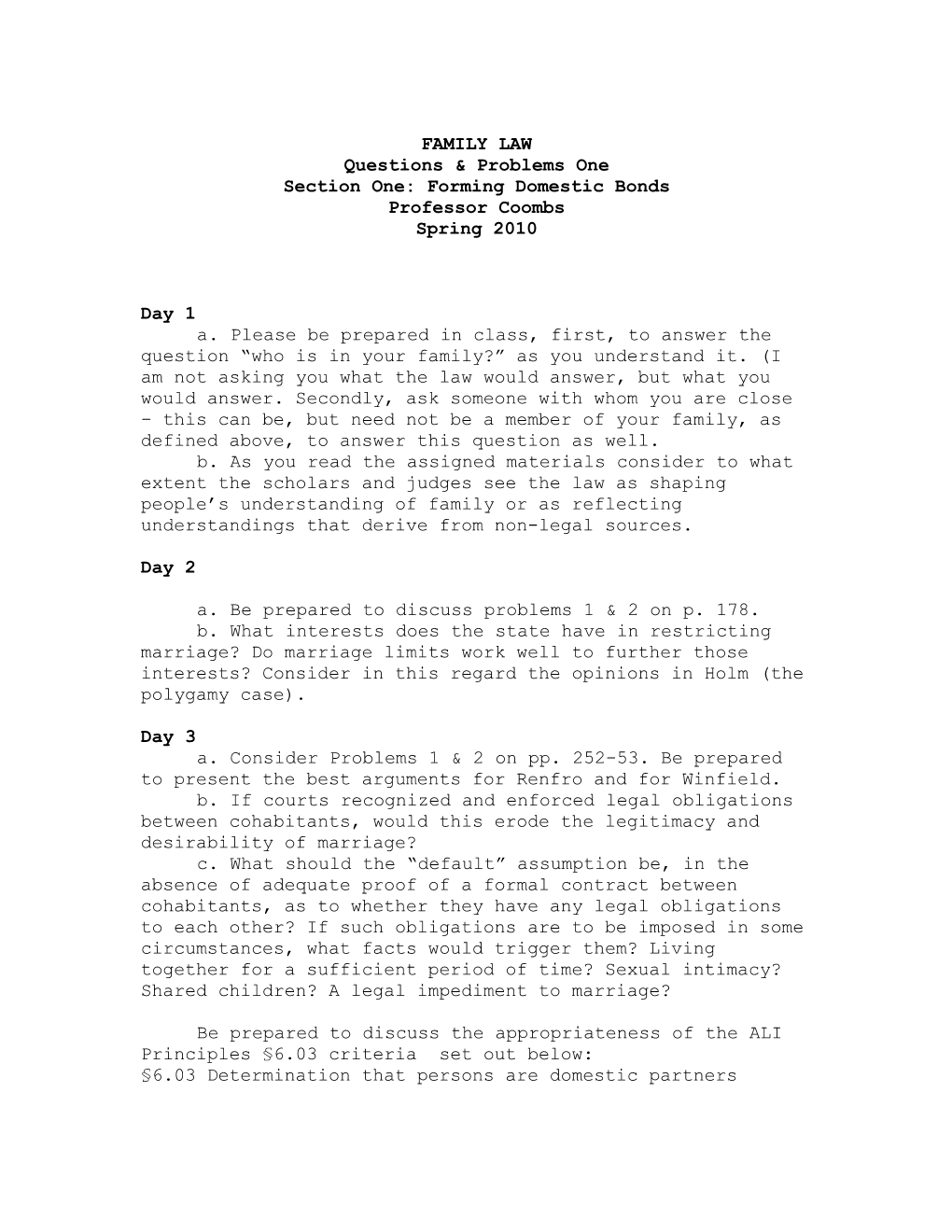 Section One: Forming Domestic Bonds