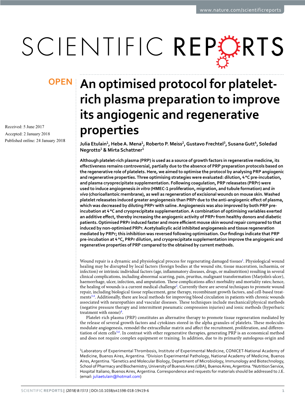 An Optimised Protocol for Platelet- Rich Plasma Preparation to Improve Its